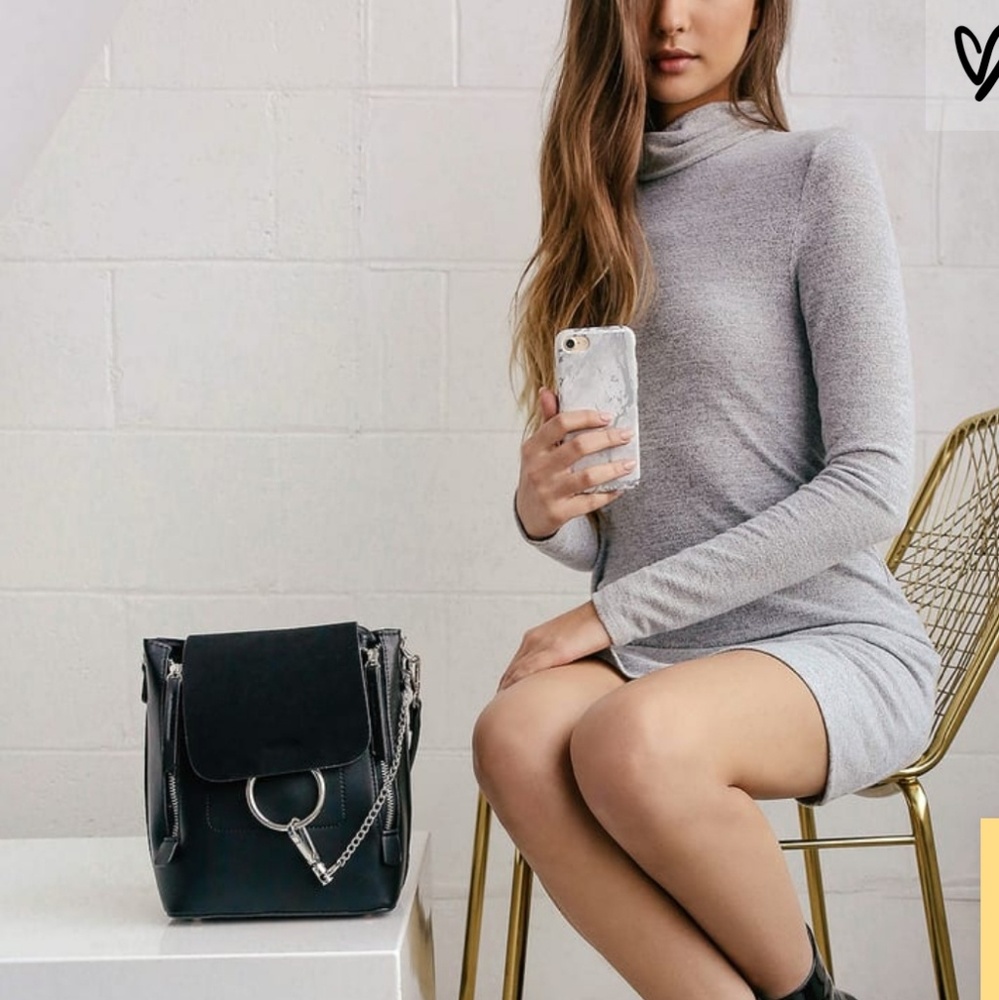 👌🏻Heather Grey Turtleneck Sweater Dress 😍